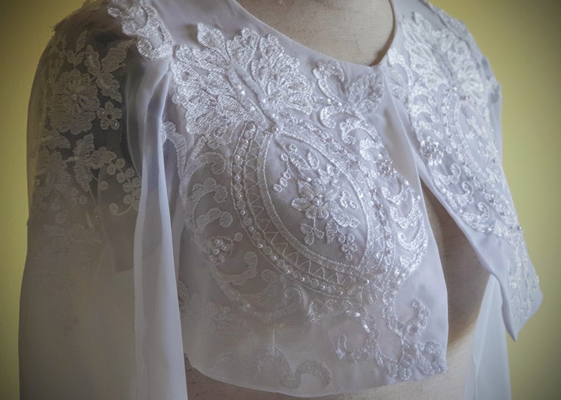 bridal cape with sleeves