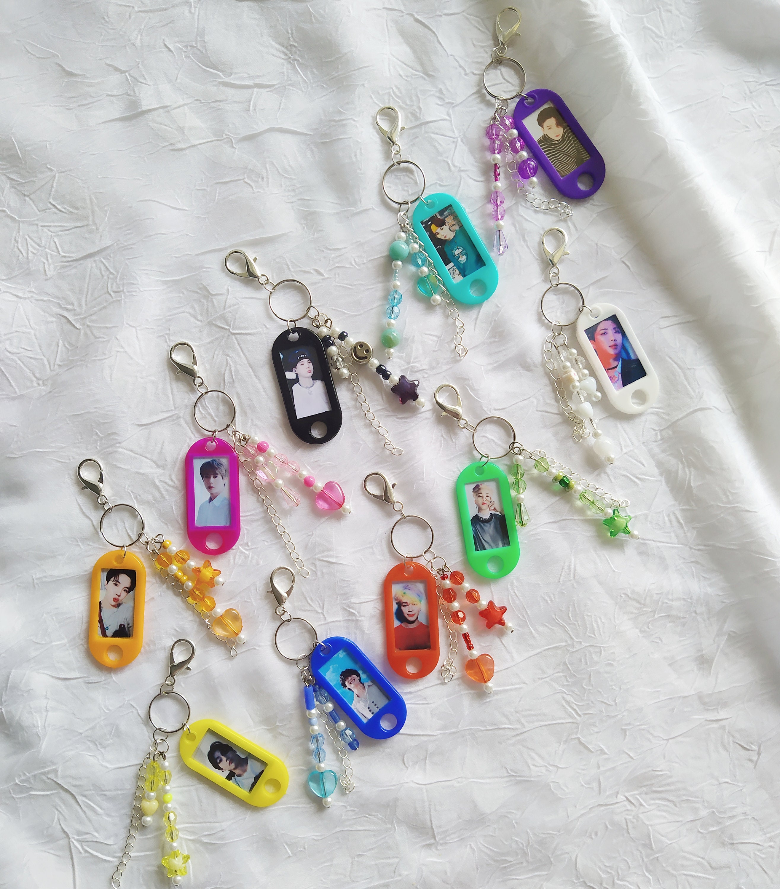 BTS keychain BTS cute beaded charm kpop keychain custom Etsy