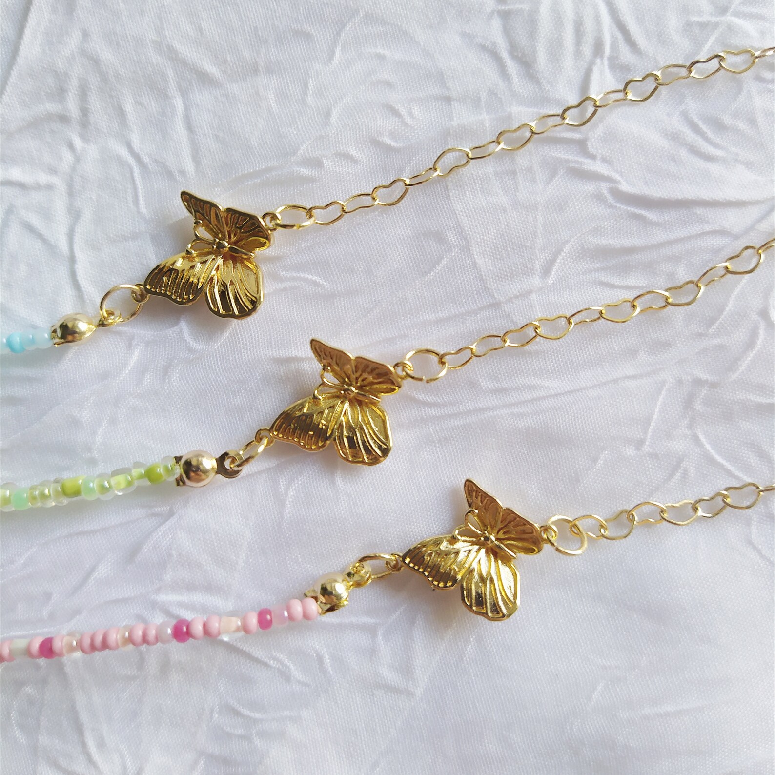 Beaded butterfly necklace butterfly pendant necklace heart Etsy