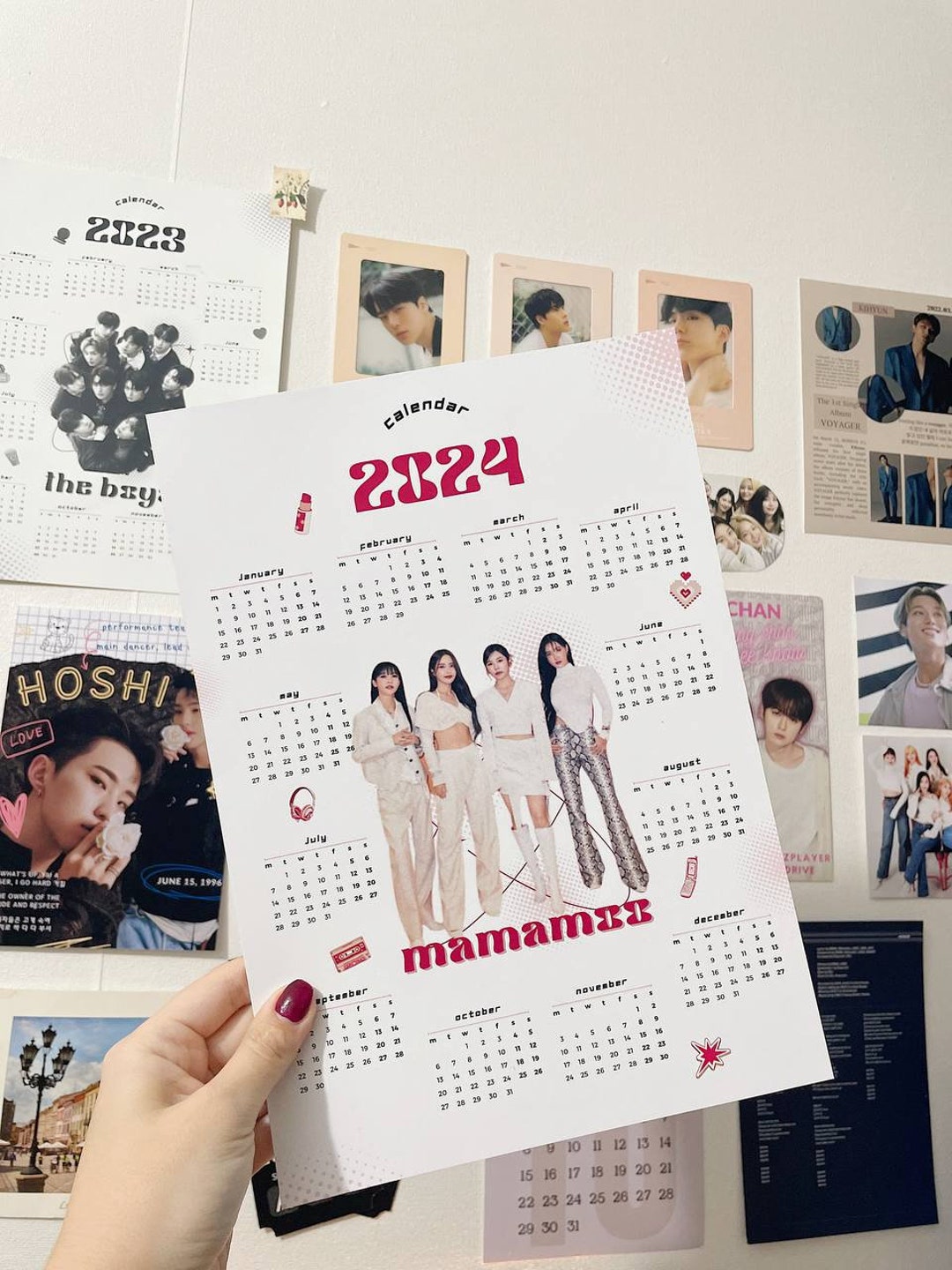 CUSTOM 2024 Kpop Calendar, you Choose Photos Kpop Table Calendar, Wall