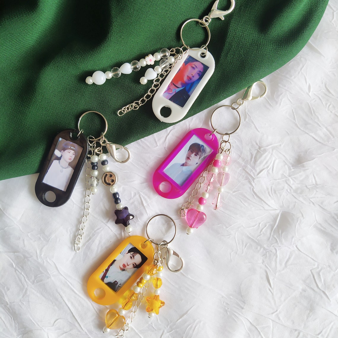 BTS Keychain BTS Cute Beaded Charm Kpop Keychain Custom Etsy