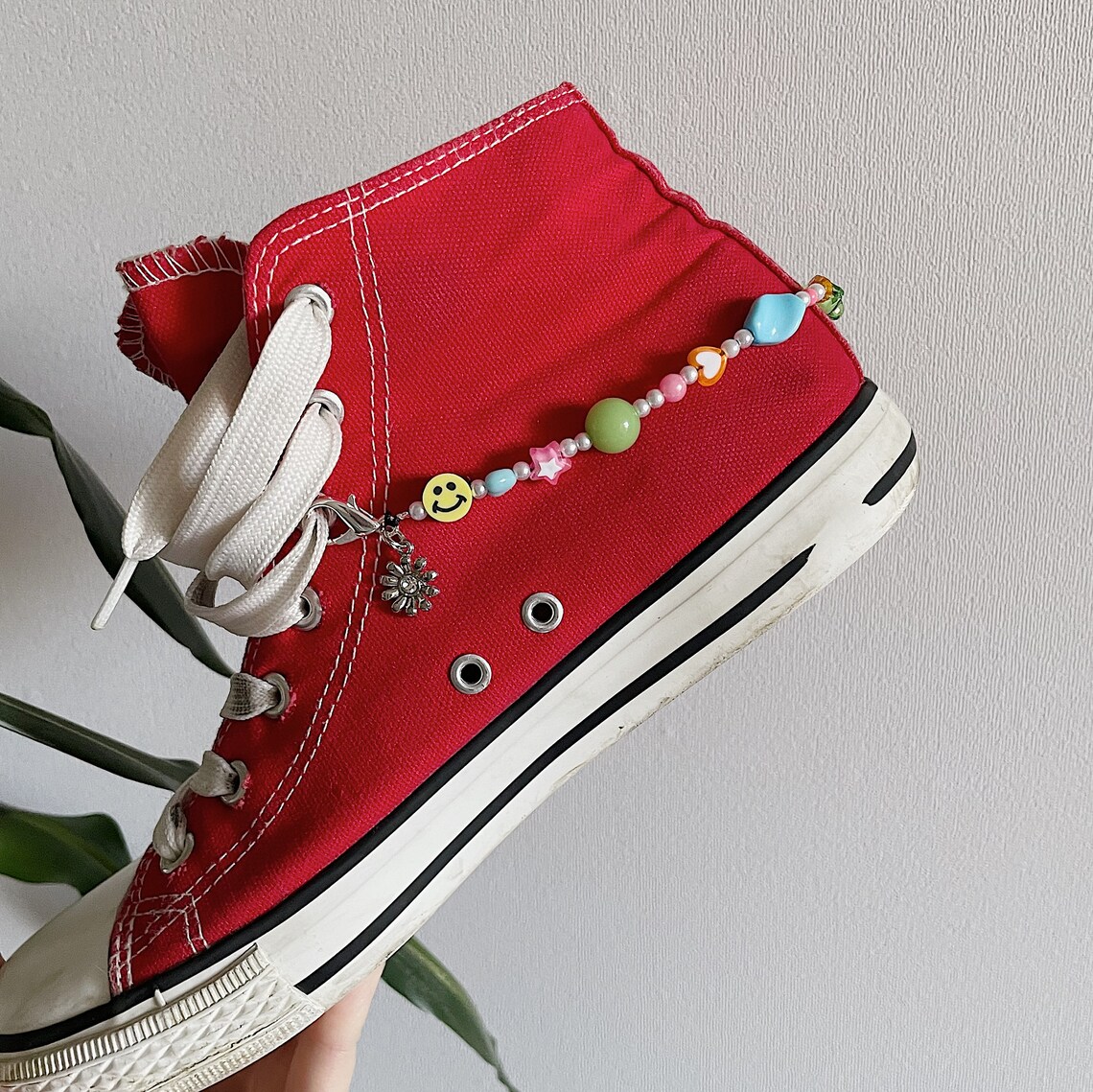 Beaded Shoe Chain Beaded Shoes Charm Hobicore Accessory Etsy