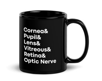 Liste d'anatomie des yeux | tasse | Cadeaux et vêtements médicaux pour ophtalmologie/optométrie/opticien/étudiant/professionnels de la vue