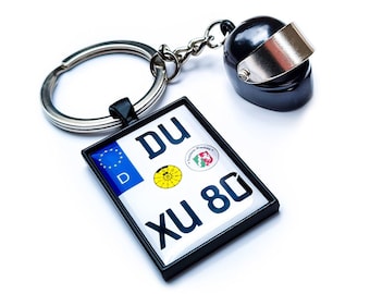 Motorcycle keychain, license plate, motorcycle license plate, helmet pendant, gift, driver's license, scooter, motorcycle helmet, guardian angel