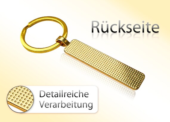Kennzeichen Schlüsselanhänger Nummernschild Auto Goldfarben Geschenk KFZ  LKW