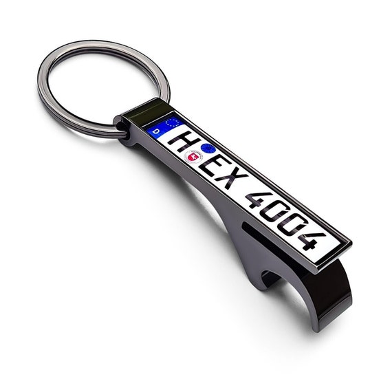 Schlüsselanhänger Autokennzeichen Flaschenöffner Personalisiert Name Nummernschild Kennzeichen Anhänger Auto PKW Geschenk Führerschein Mann