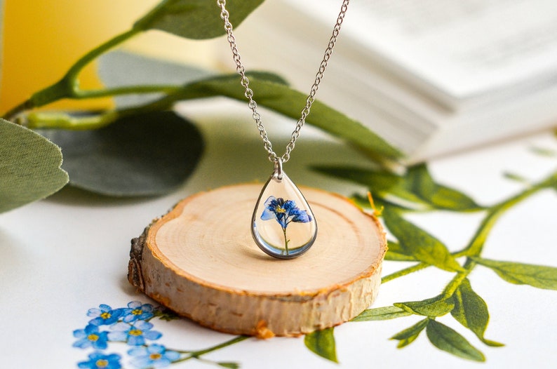 forget me not necklace silver miscarriage necklace Forget me not necklace botanical jewelry necklace Mothers Day necklace silver