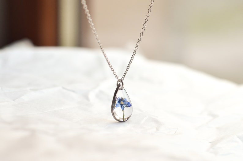 forget me not necklace silver miscarriage necklace Forget me not necklace botanical jewelry necklace Mothers Day necklace silver