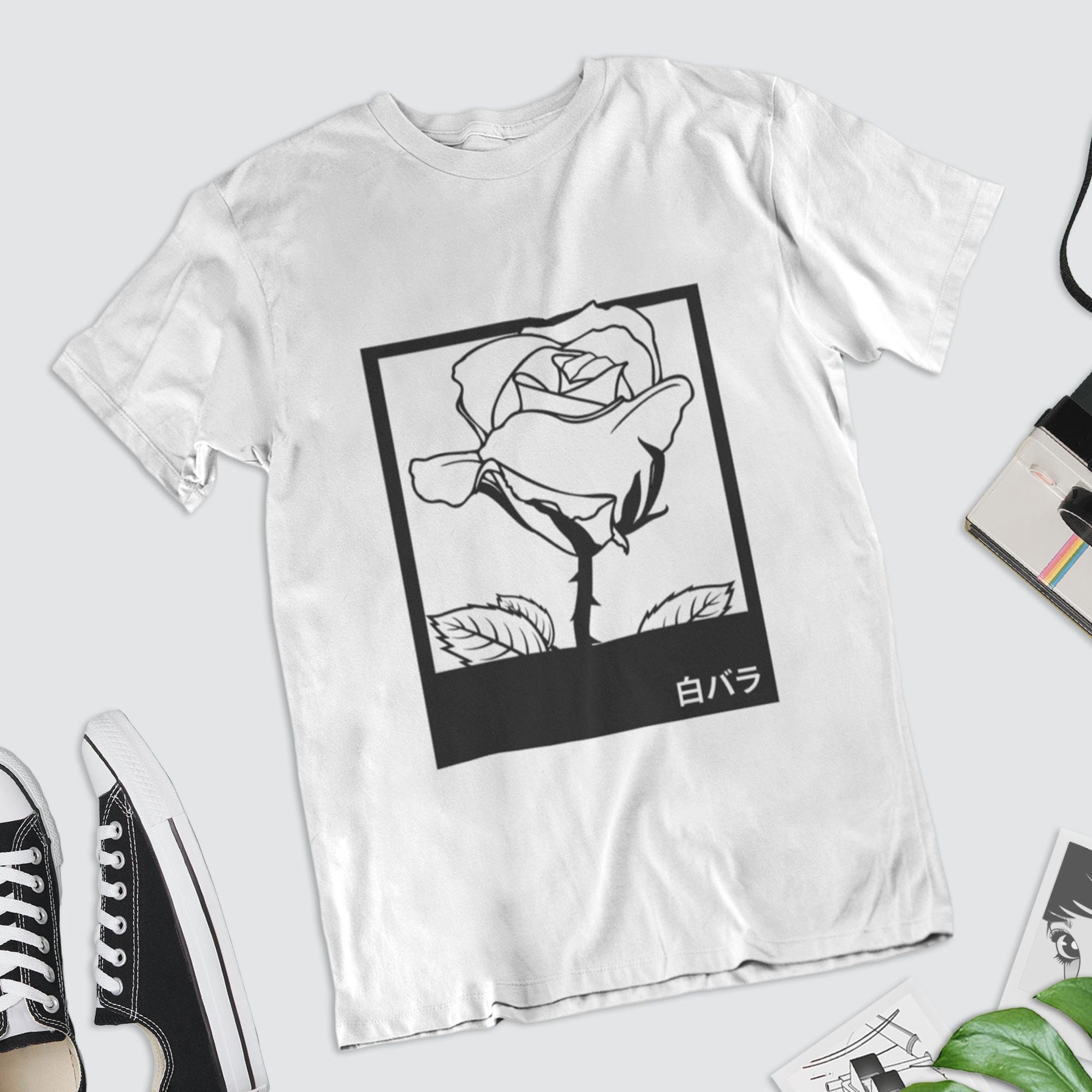 Unisex 'White Rose' Premium TShirt Etsy