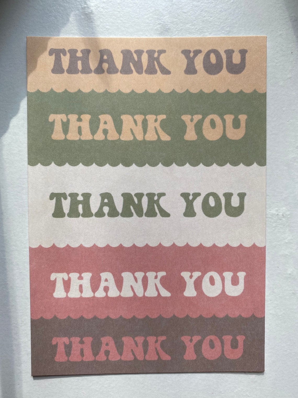 Groovy Handmade Thank You Cards Pack of 4 With A1 3 x 5 | Etsy