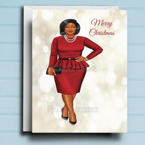 Biglietto di Natale con donna nera L