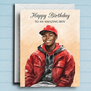 Tarjeta de cumpleaños para niño negro V