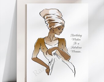 Black Woman Birthday Card H
