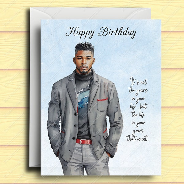 Black Man Birthday Card W