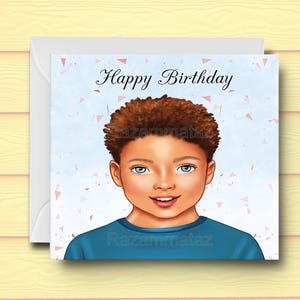 Tarjeta de cumpleaños para niño negro D