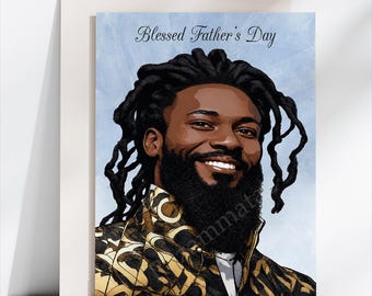 Black Father's Day Card F