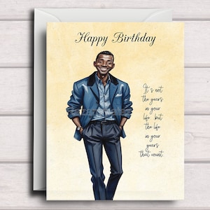 Black Man Birthday Card K