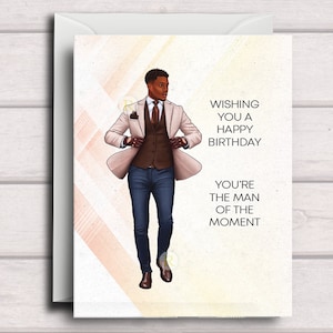Carte d'anniversaire A pour homme noir