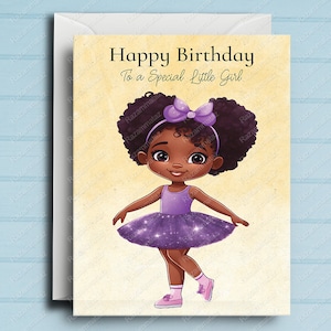 Black Girl Ballerina D Geburtstagskarte