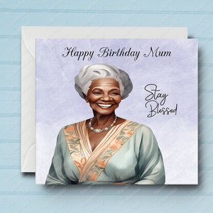 Carte d'anniversaire B femme noire