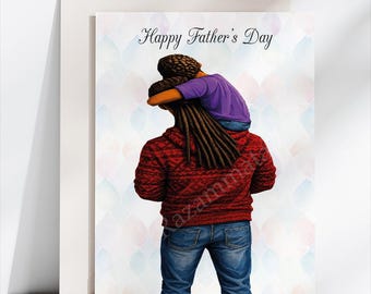 Black Father's Day Card Q