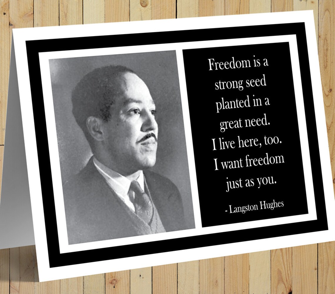 Langston Hughes Inspirational Quote Card Etsy