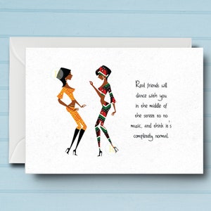 Black Dancing Friends A Card