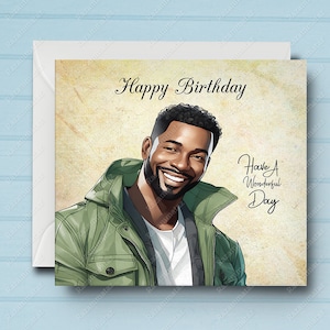 Carte d'anniversaire homme noir L