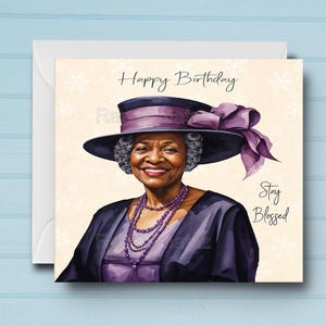 Cartão de Aniversário para Mulher Negra P2