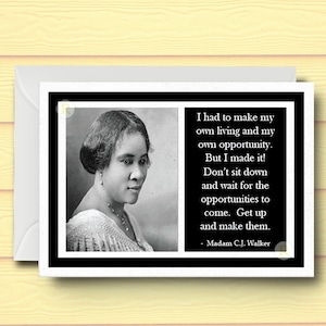 Carte inspirante Madam C.J. Walker