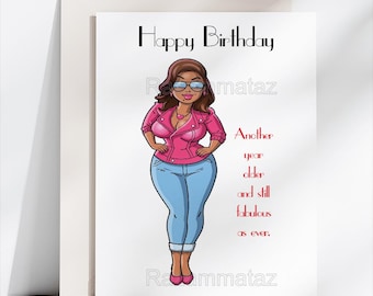 Black Woman Birthday Card M