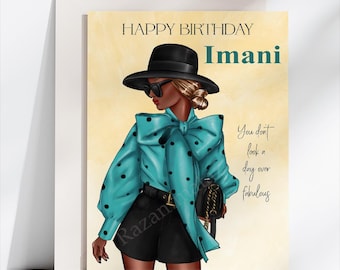 Black Woman Birthday Card T