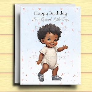 Tarjeta de cumpleaños para niño negro E
