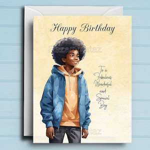 Tarjeta de cumpleaños para niño negro R
