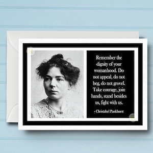 Biglietto d'auguri ispiratore di Christabel Pankhurst
