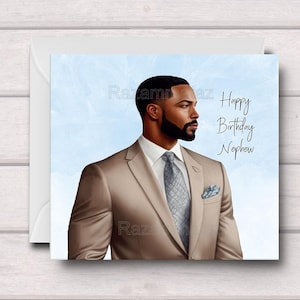 Black Man Birthday Card F2