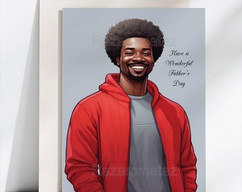 Black Father's Day Card P