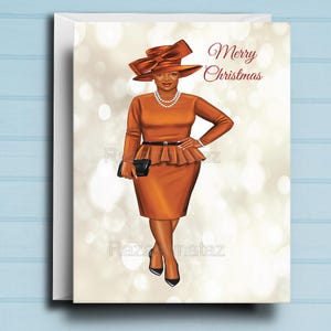 Biglietto di Natale con donna nera M