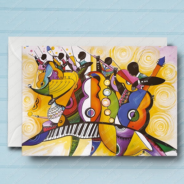 Black Jazz Band B Card