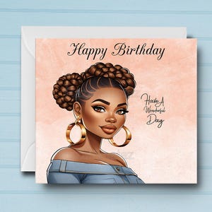 Carte d'anniversaire femme noire M2