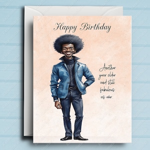 Black Man Birthday Card E