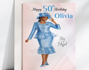 Black Woman Birthday Card W