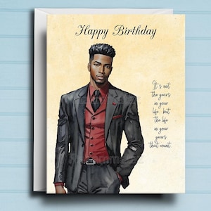 Black Man Birthday Card V