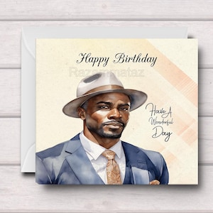 Cartão de aniversário do homem negro F