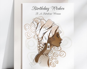 Black Woman Birthday Card D