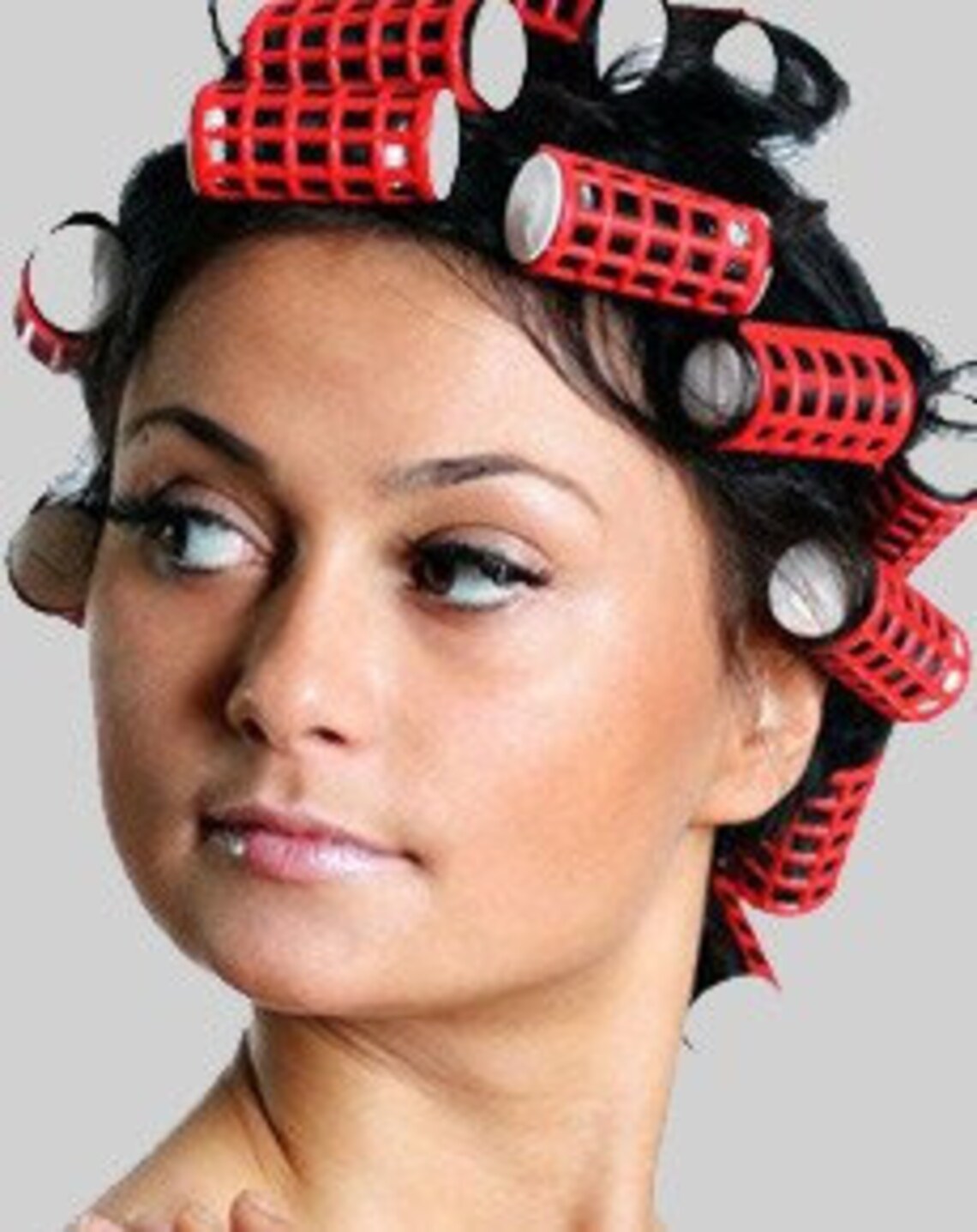 Vintage plastic hair curlers with rubber band / Hair curlers Etsy