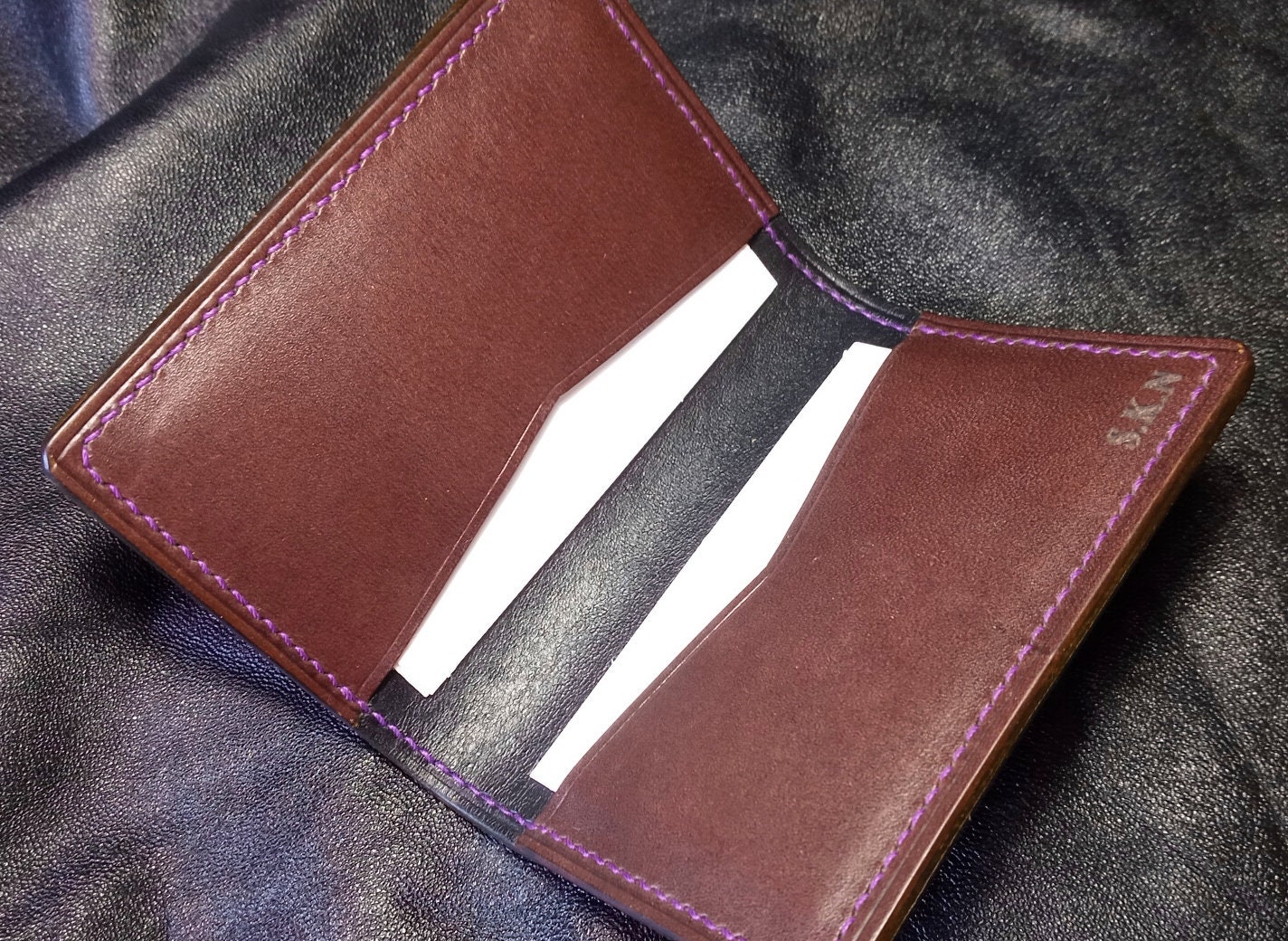 Leather Business Card Holder personalized / Leather Business Etsy