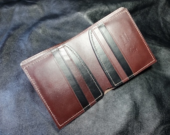 Vertical Leather Bifold Wallet / Bifold Wallet Men / Leather Bifold Card Wallet  / Vertical Bifold Leather Wallet / Vegetable Tanned Leather