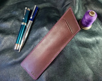 Leather Pen Case / Leather Pen Sleeve / Leather Pen Holder / Leather Pen Pouch / Vegetable Tanned Leather