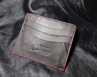 Cartera minimalista de cuero para tarjetas / Tarjetero de cuero / Cartera personalizada / Cartera minimalista / Cuero curtido vegetal